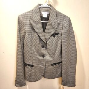 Harve Benard 100% wool Houndstooth black size 10 NWT